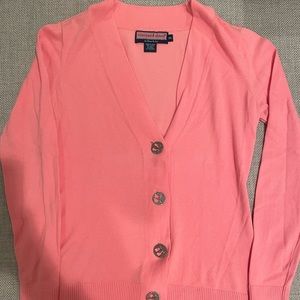 Vineyard Vines Pink Cotton Cardigan, XS